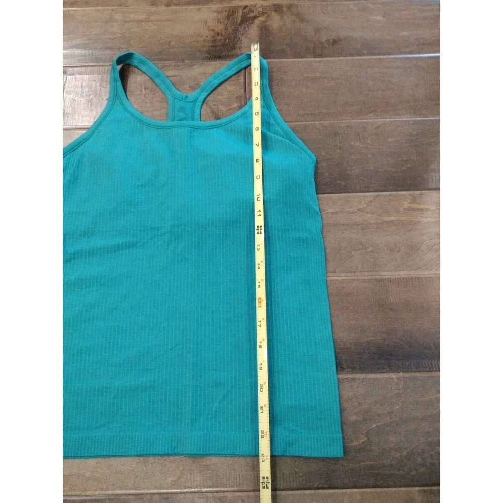 LULULEMON Women's Ebb to Street bright green racerback ribbed tank top - size 10